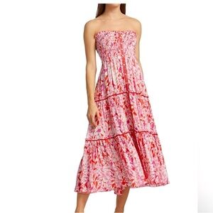 Poupette St. Barth MIDI Triny dress in pink esterel L